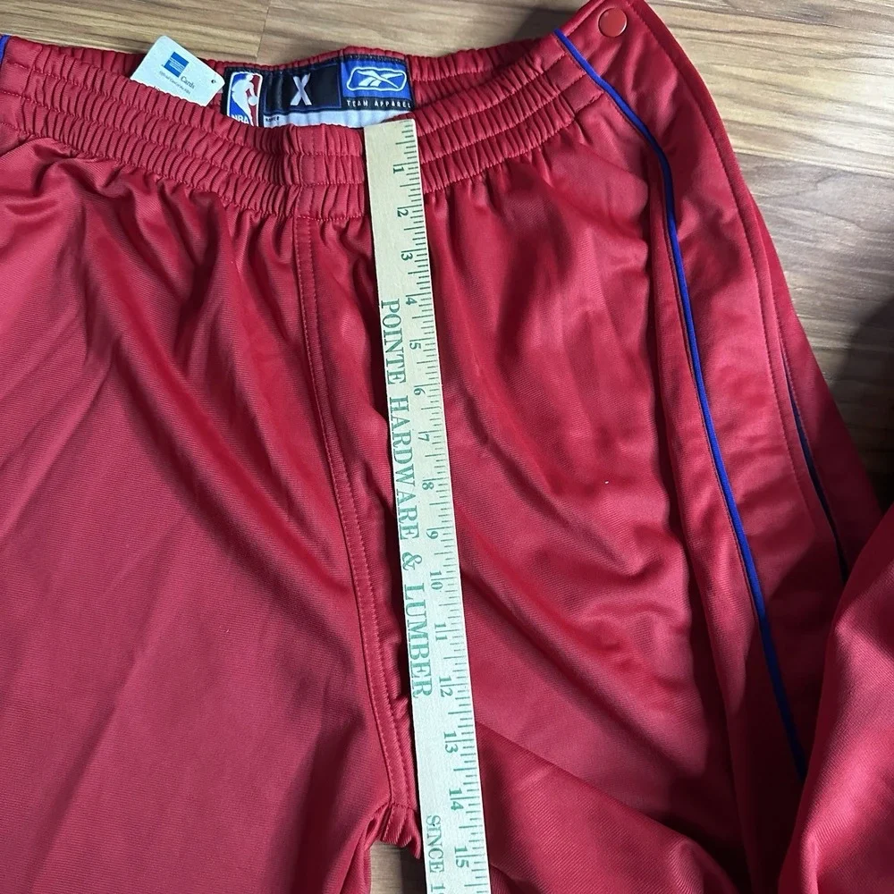 Vintage Y2K Reebok NBA Detroit Pistons Warm-Up Breakaway Pants Mens XL Red Horse